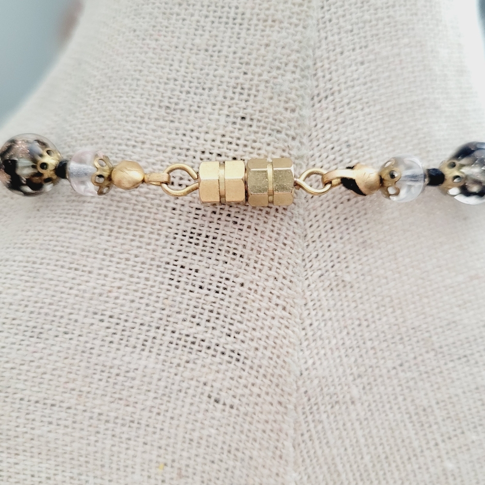 VINTAGE Murano Glass bead gold tone necklace - Picture 4 of 7